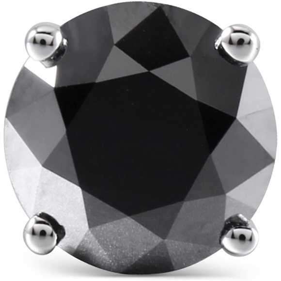 10k Black Diamond 1 Carat Earrings - Picture 2 of 7